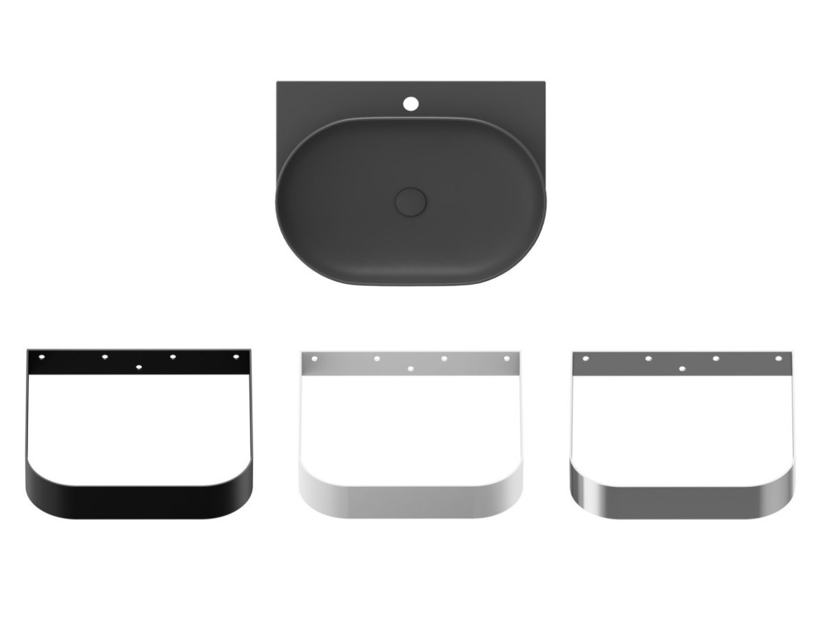 Ravak Umyvadlo Yard 60, s otvorem pro baterii, bez přepadu, antracit