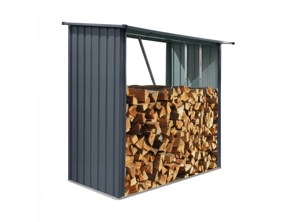 Přístřešek na dřevo 2 x 1,5 m s pultovou střechou antracit Riwall PRO RMWS 3x7 Anthracite