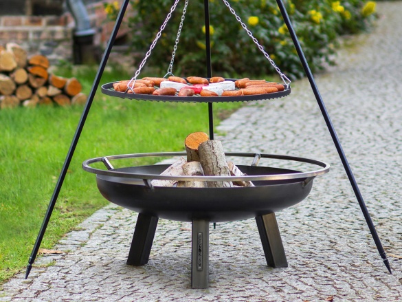 Trojnožka s kladkou a roštem CookKing