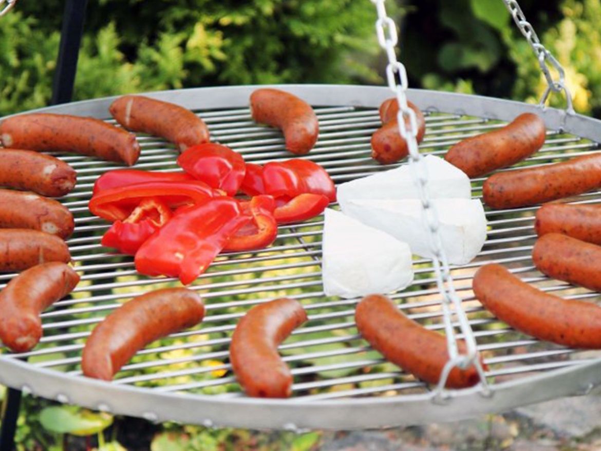 Trojnožka s kladkou a roštem CookKing