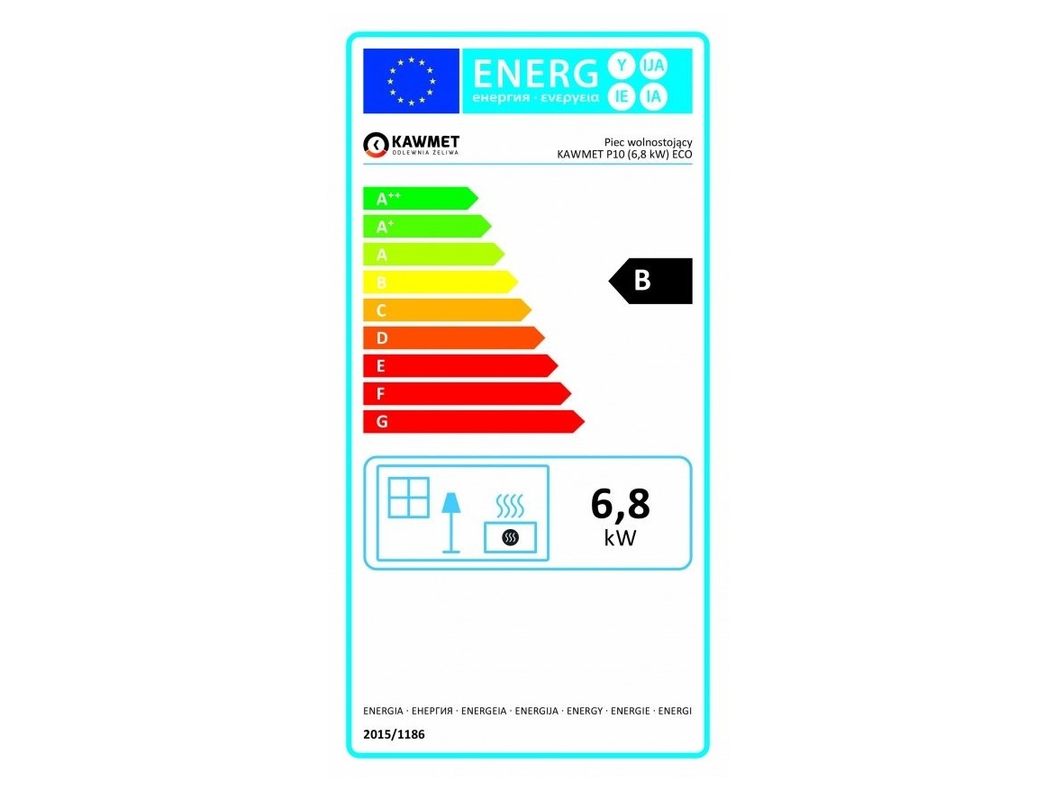 Öntöttvas kandalló kályha Kawmet P10 - 6,8 kW ECO