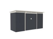 Plechový zahradní domek G21 GRAH 483 - 340 x 142 cm, antracitový