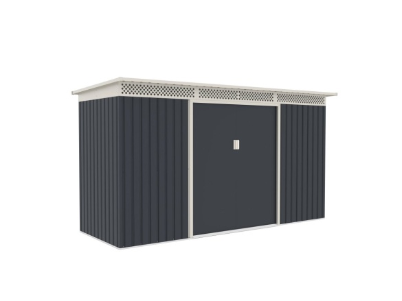Plechový zahradní domek G21 GRAH 483 - 340 x 142 cm, antracitový
