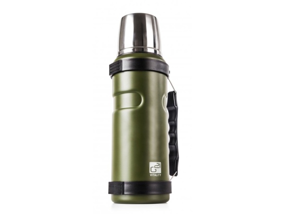 G21 Termoláhev  na pití, 1000 ml, khaki zelená s rukojetí