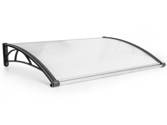 Oblé –  Vchodová strieška Valtellina čierna / číra, 120 x 82 cm