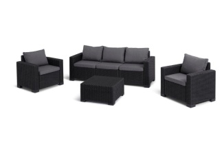 Nábytok –  Keter Zahradní set  California 3+2+1 grafitový
