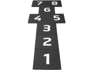 Gumové povrchy –  Skákací panák černá 50 x 50 cm