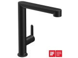 Ravak PU 016.20BLM Umyvadlová stojánková baterie 269 mm s otočným ramínkem, bez výpusti, černá matná