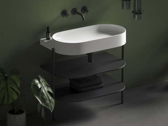 Ravak Umývadlo Yard 80, bez otvoru pre batériu, bez prepadu, Grey Green