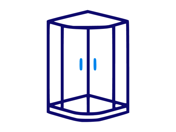 Negyedkör alakú zuhanykabinok