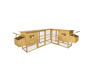 Kurníky –  Scobax Dřevěný kurník ISTANBUL DELUXE, 2800 x 2200 x 1000 mm