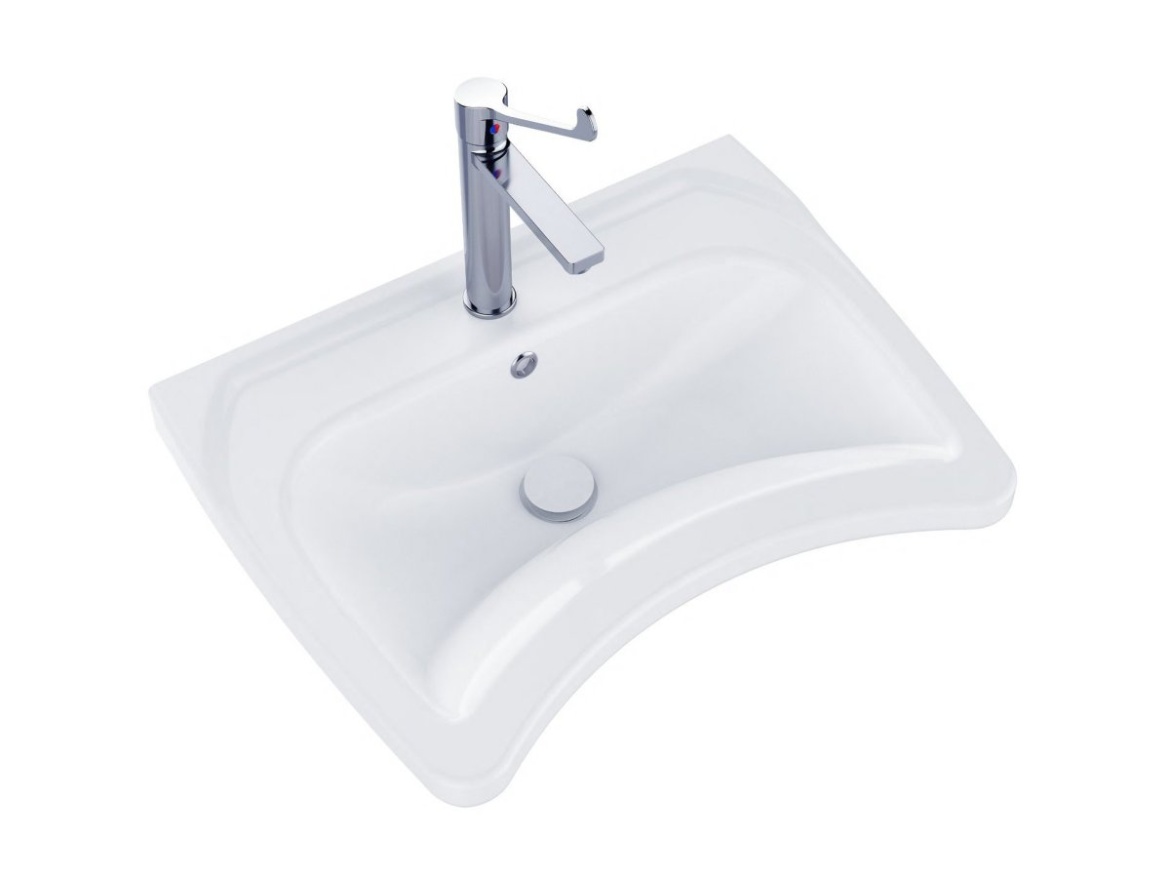 Ravak Umyvadlo Safe 60, s otvorem pro baterii, s přepadem