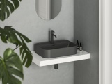 Ravak Umyvadlo Ceramic Slim Shelf R 55, s otvorem pro baterii, s přepadem, bílá matná