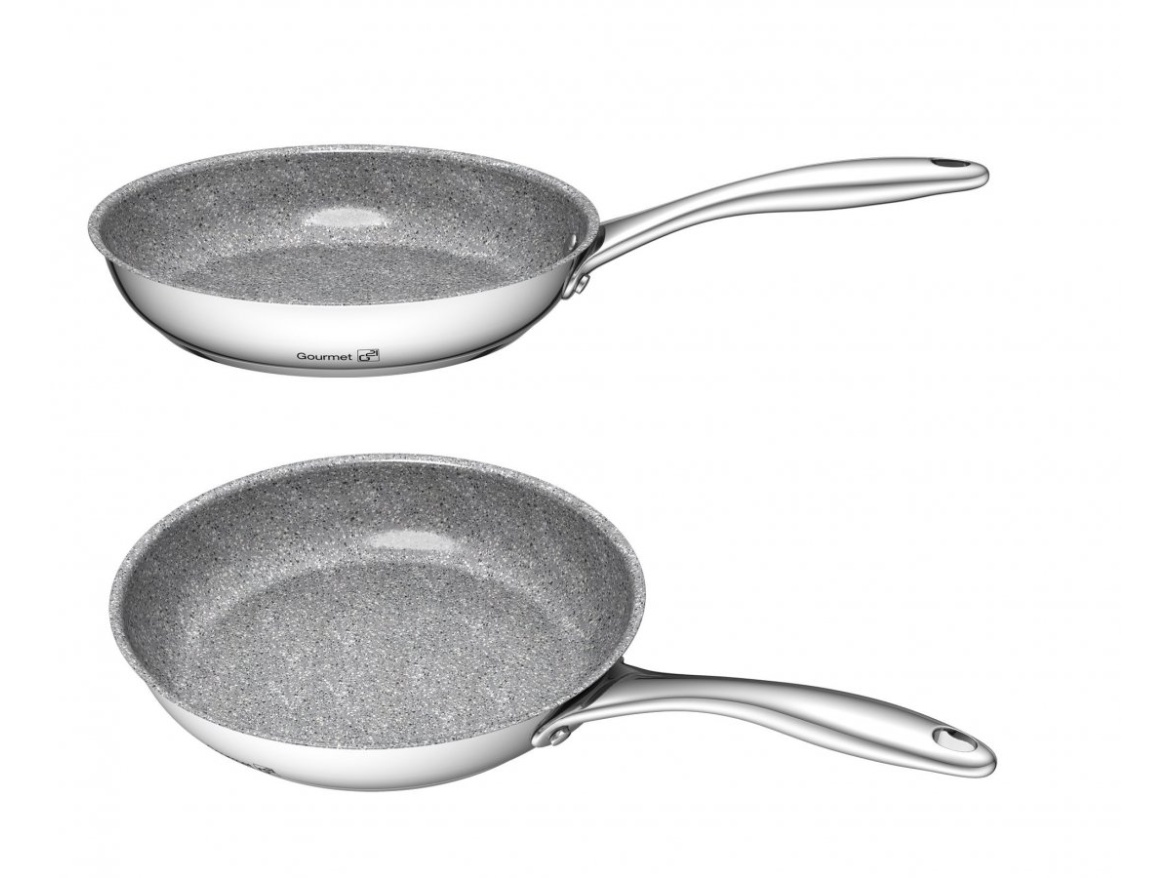 G21 Pánev  Gourmet Miracle 28 cm s poklicí, nerez/greblon