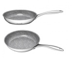 G21 Pánev  Gourmet Miracle 28 cm s poklicí, nerez/greblon