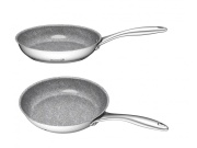 G21 Pánev  Gourmet Miracle 28 cm s poklicí, nerez/greblon