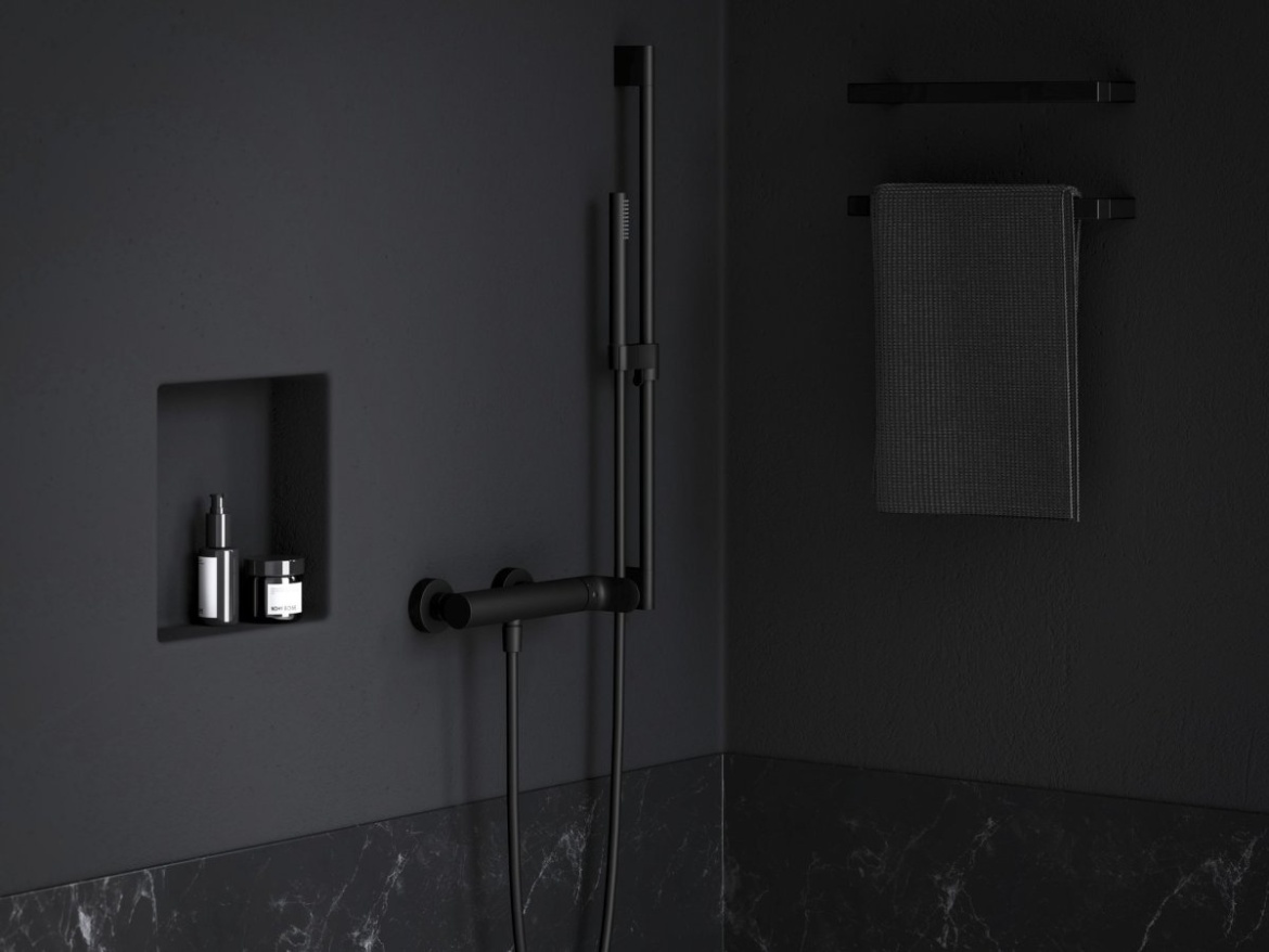 Ravak EL 032.20BLM Sprchová nástenná batéria bez sprchového setu, Black Matt