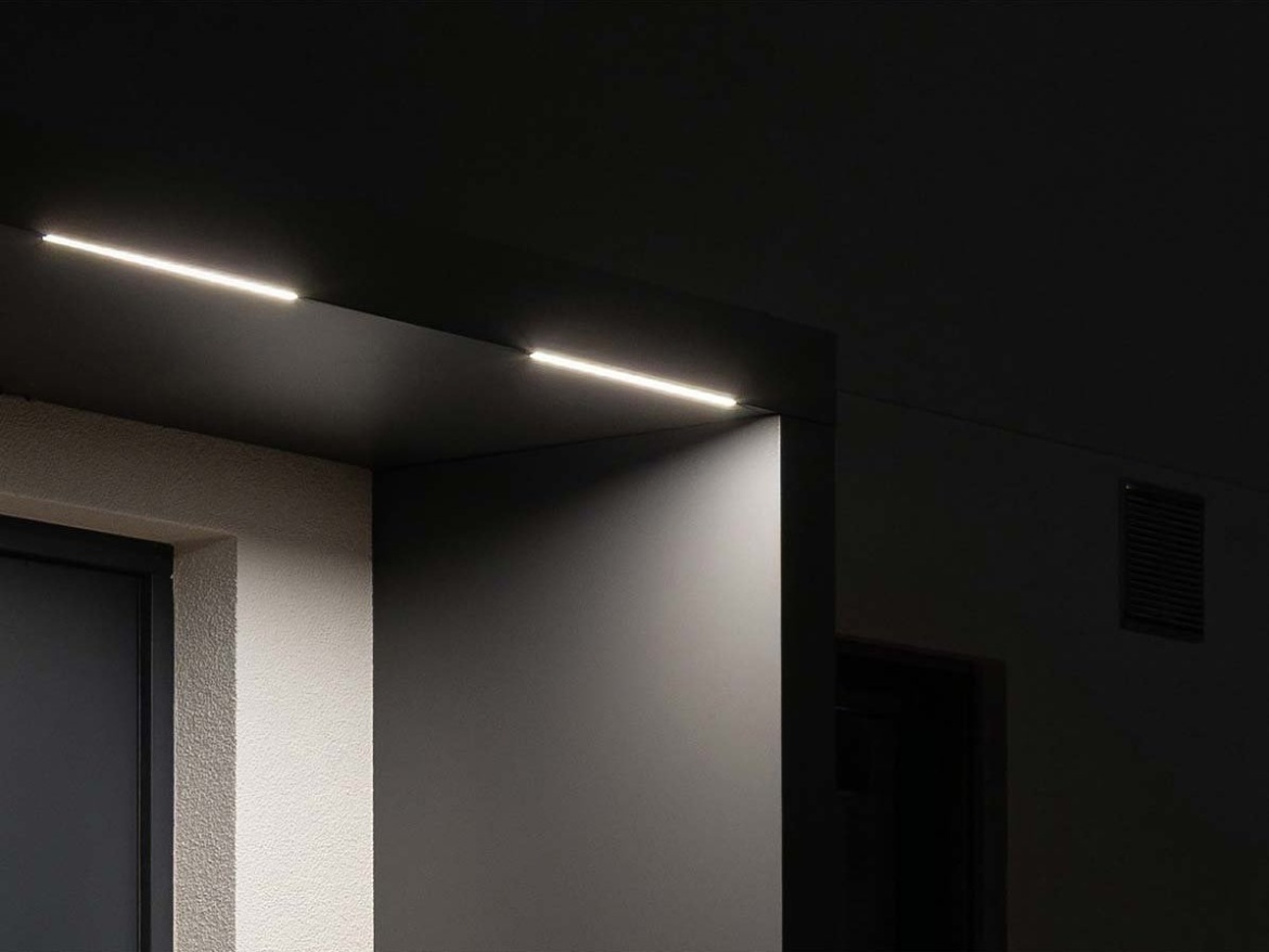 Vchodová stříška Gutta Guttavordach BS PLUS LED strip s bočnicí