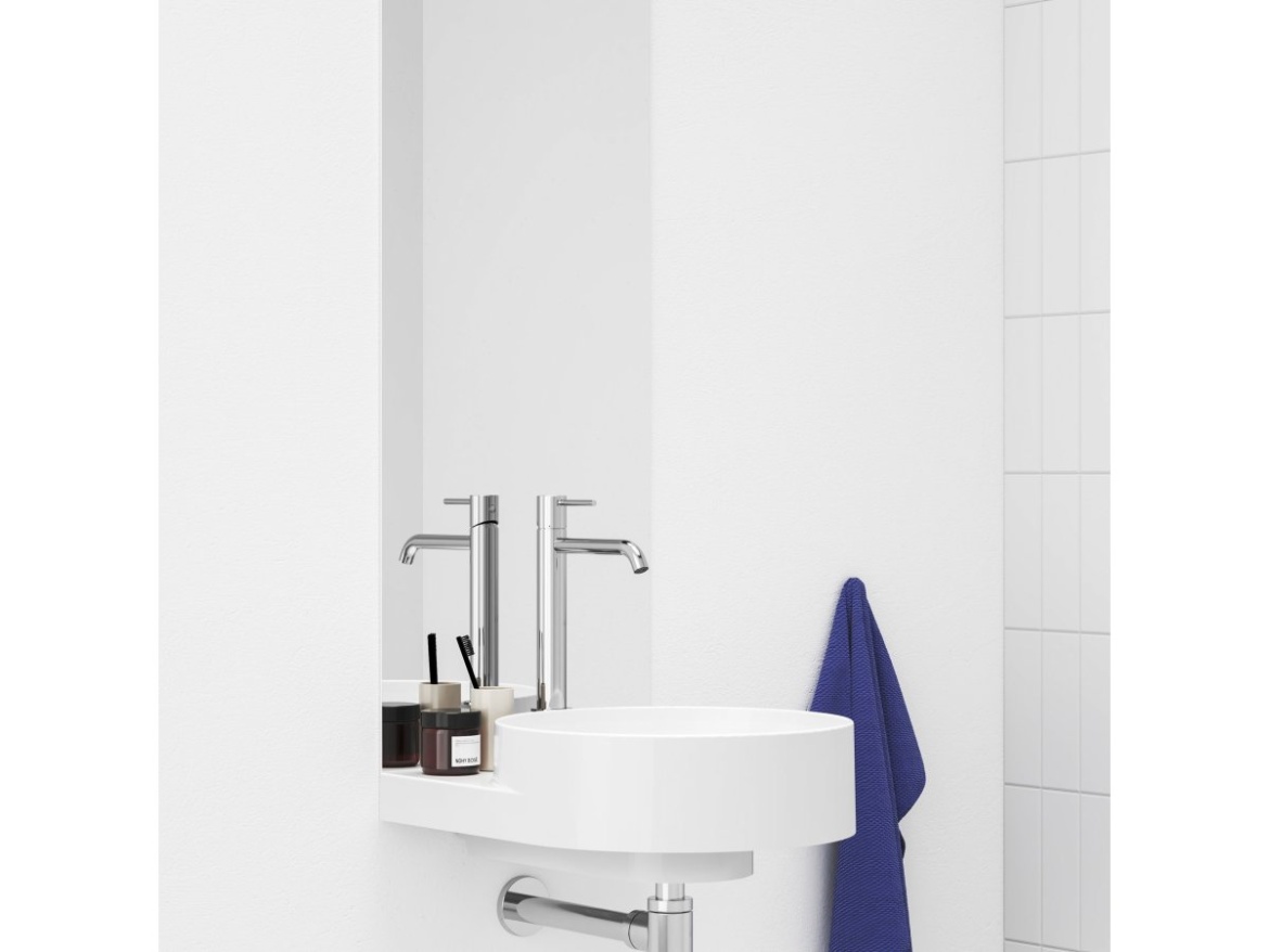 Ravak ES 015.10WV Umyvadlová stojánková baterie 340 mm bez výpusti, White Velvet