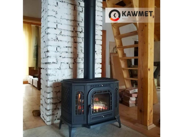Litinová krbová kamna Kawmet P7 PB - 10,5 kW ECO