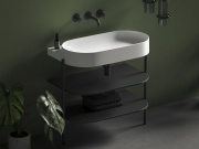 Ravak Umyvadlo Yard 80, bez otvoru pro baterii, bez přepadu, antracit