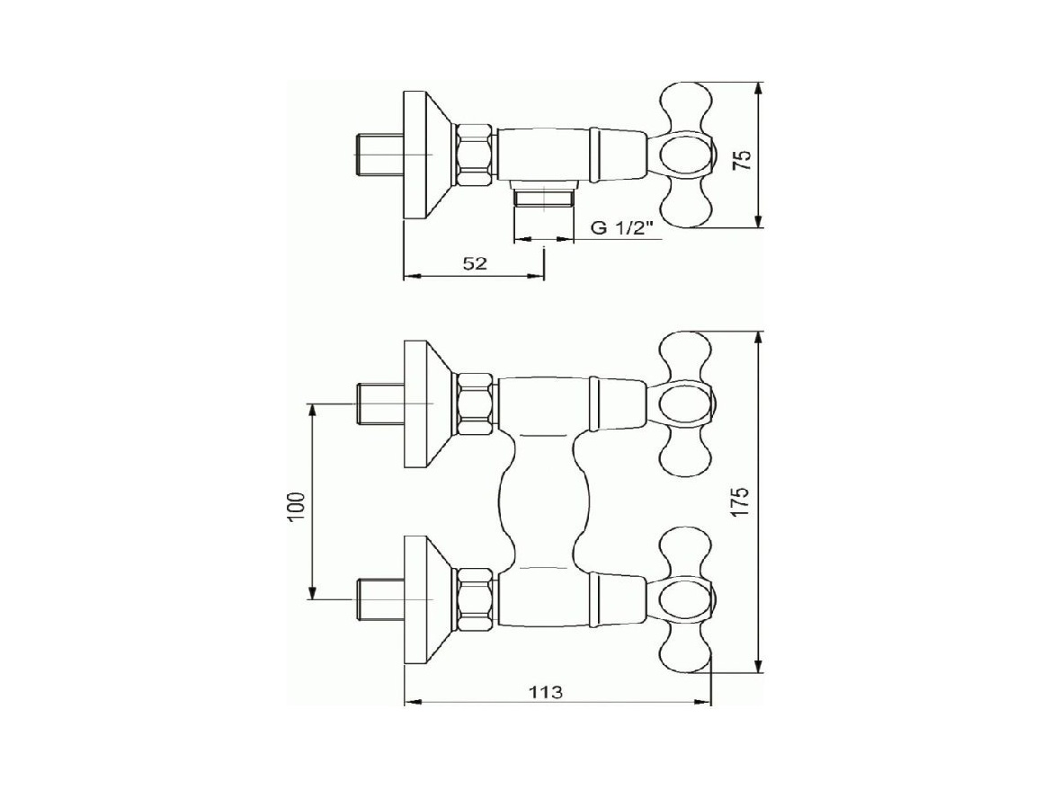 Novaservis Sprchová baterie Titania Retro II 150 mm, chrom, nástěnná, bez příslušenství,  99164/1,0