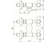 Novaservis Sprchová baterie Titania Retro II 150 mm, chrom, nástěnná, bez příslušenství,  99164/1,0