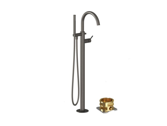 Ravak ES 080.00CR.RB07G Vanová baterie do podlahy bez tělesa, se sprchovým setem, Chrome