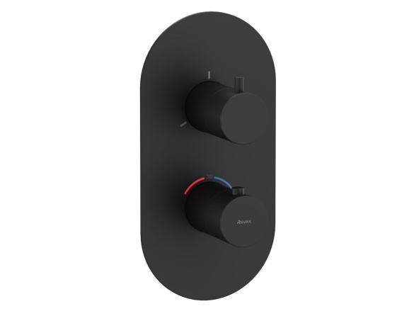 Ravak ES 067.20GB.O3.RB07C Termostatická podomítková baterie 3-cestná bez tělesa, Graphite Brushed