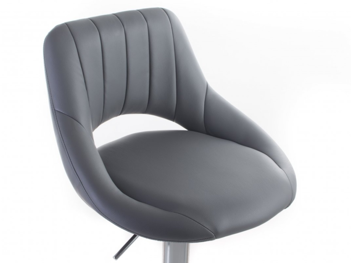 G21 Barová židle  Aletra koženková, prošívaná grey