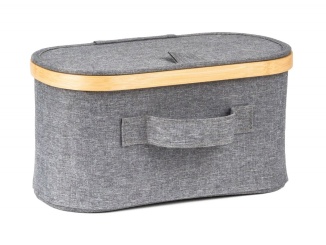 Bydlení – G21 Úložný box 30 x 15 x 15 cm, bambusový s víkem, šedý