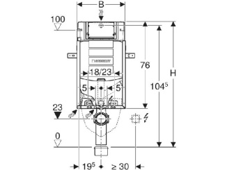 Bydlení – Geberit Instalační modul KOMBIFIX pro závěsné WC, výška 108 cm, pro odsávání zápachu, 111.300.00.5