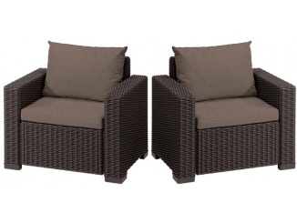 Bydlení – Keter Zahradní křesla California Mix&Match Chair - 83 x 68 x 72 cm - 2ks - hnědá