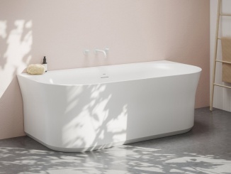 Bydlení – Ravak Vana Ypsilon Wall 178x86, volně stojící, Grey Green/bílá, krytka odtoku bílá