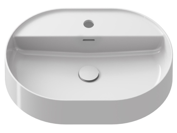 Ravak Umývadlo Ceramic Slim Shelf O 55, s otvorom pre batériu, s prepadom, biela matná