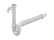 Alcadrain Dřezový sifon A83 bez výpusti G 6/4", odpad 50/40 mm, s přípojkou,  A83-DN50/40