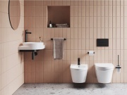 Ravak Umyvadlo Yard 45 C, s otvorem pro baterii, bez přepadu, černá matná