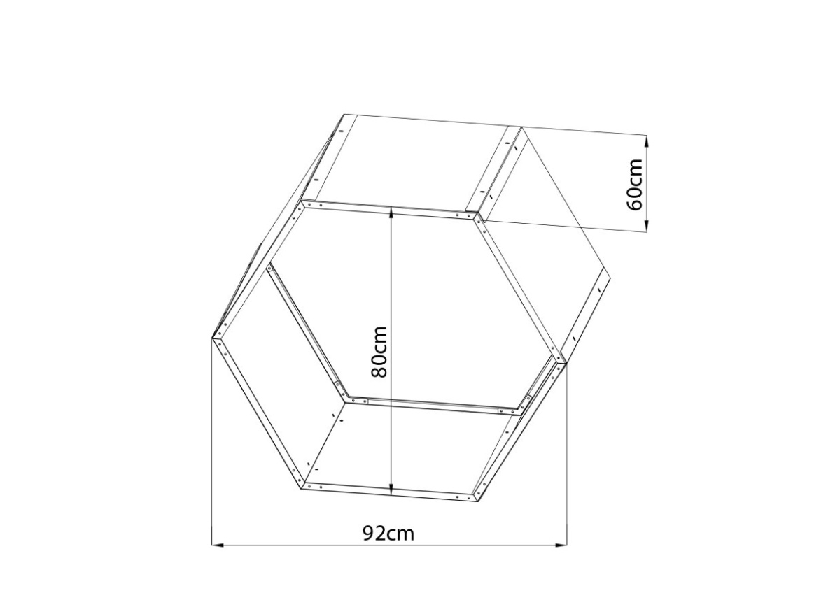 G21 Přístřešek na dřevo  HEX 53 - 92 x 60 cm, hnědý
