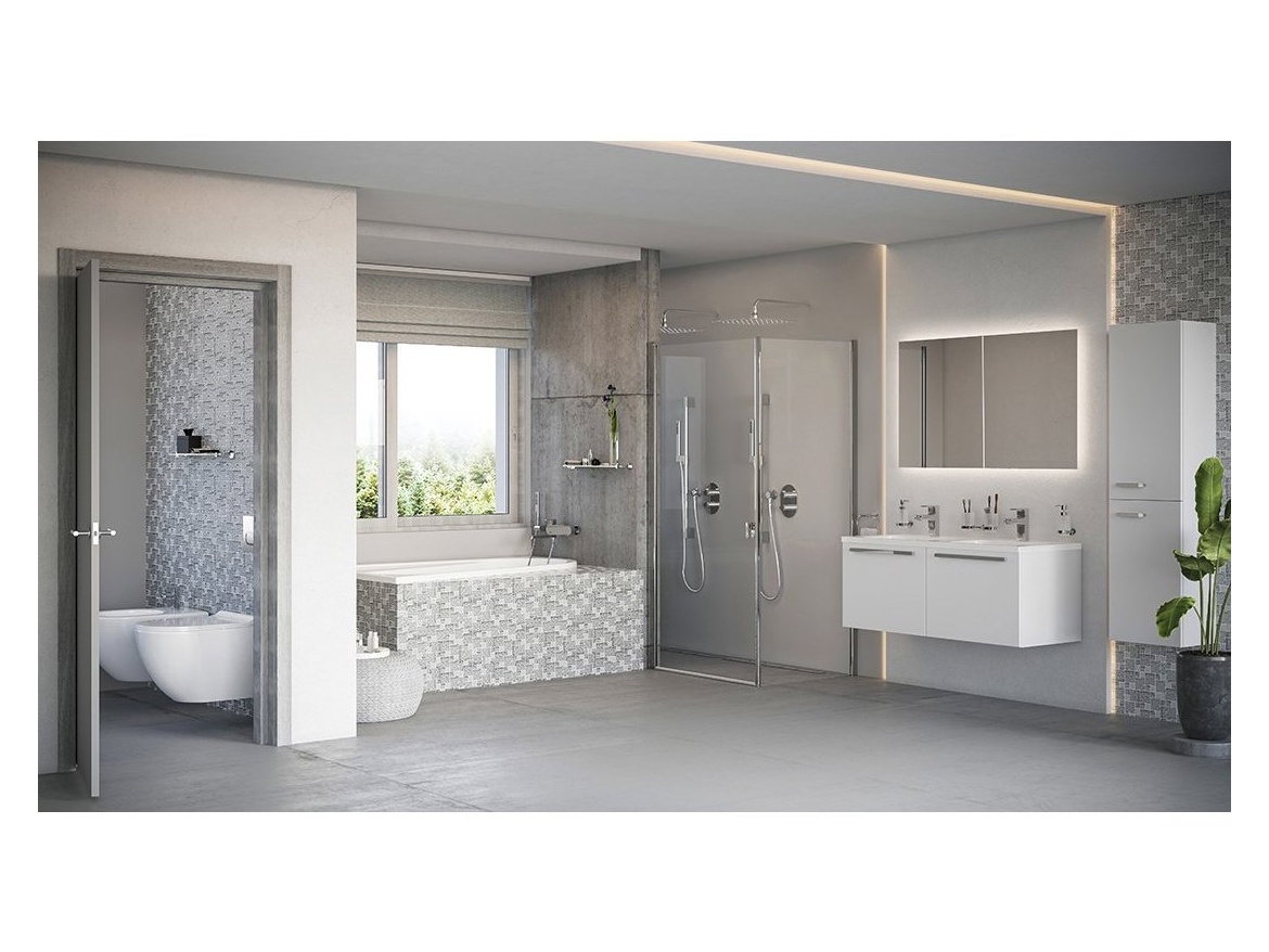 Ravak 974.10WV Sprchová tyč s držákem, White Velvet