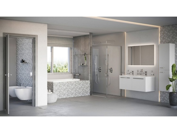 Ravak 974.60GLB Sprchová tyč s držákem, Gold Brushed