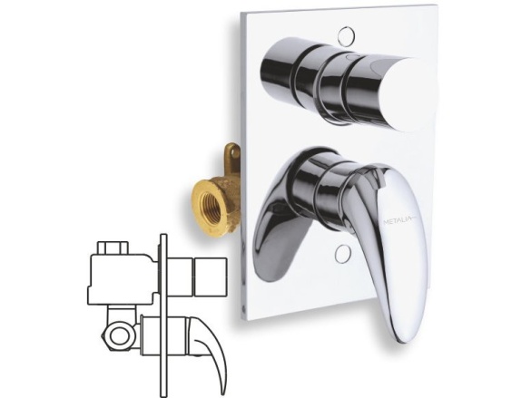 Novaservis Sprchová baterie Metalia 55, chrom, podomítková, bez příslušenství,  55050R,0