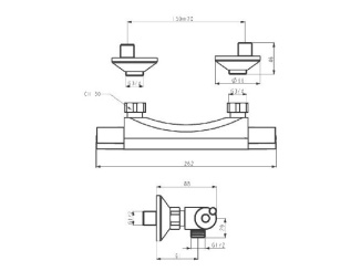 Termosztatikus – Novaservis Sprchová baterie Aqualight 150 mm, chrom, nástěnná, termostatická, bez příslušenství, 2560/1,0