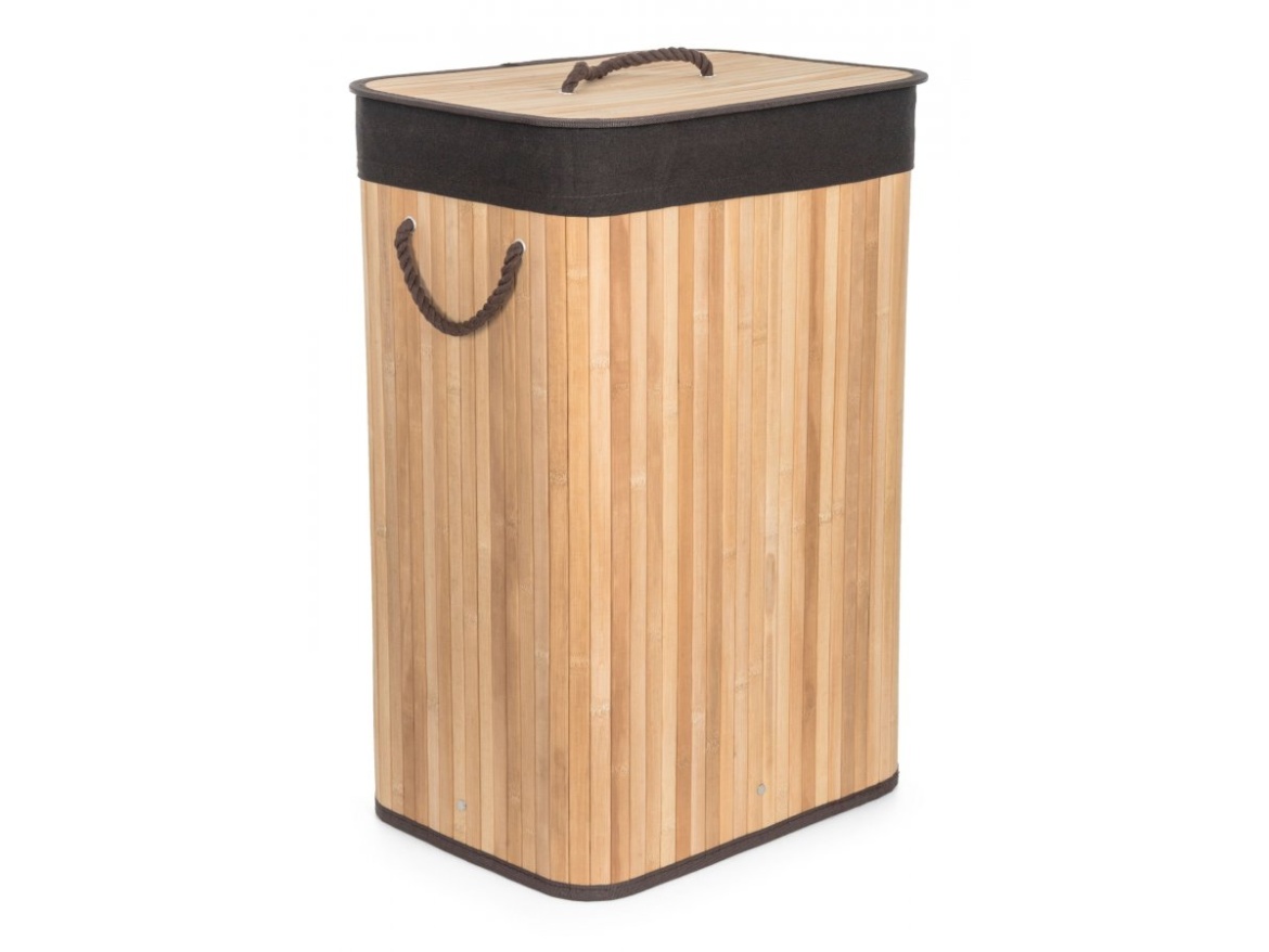 G21 Koš na prádlo  72 l, bambusový s hnědým košem