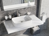 Ravak Umývadlo Ceramic Slim R 55, bez otvoru pre batériu, bez prepadu, čierna matná