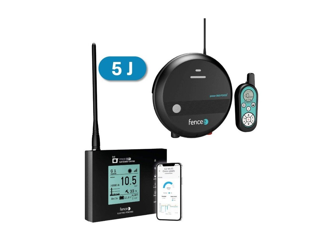 Scobax Set elektrického ohradníku Chytrá Farma - RF zdroj s ovladačem 5 J - WiFi Gateway - Ovládání telefonem