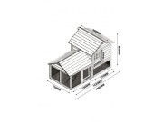 Scobax Dřevěná králíkárna BEROUN, 1560x880x980 mm