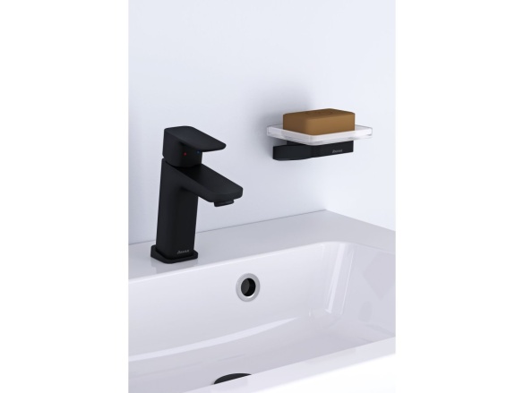 Ravak TD 200.20BL Mydlovnička s držiakom, čierna