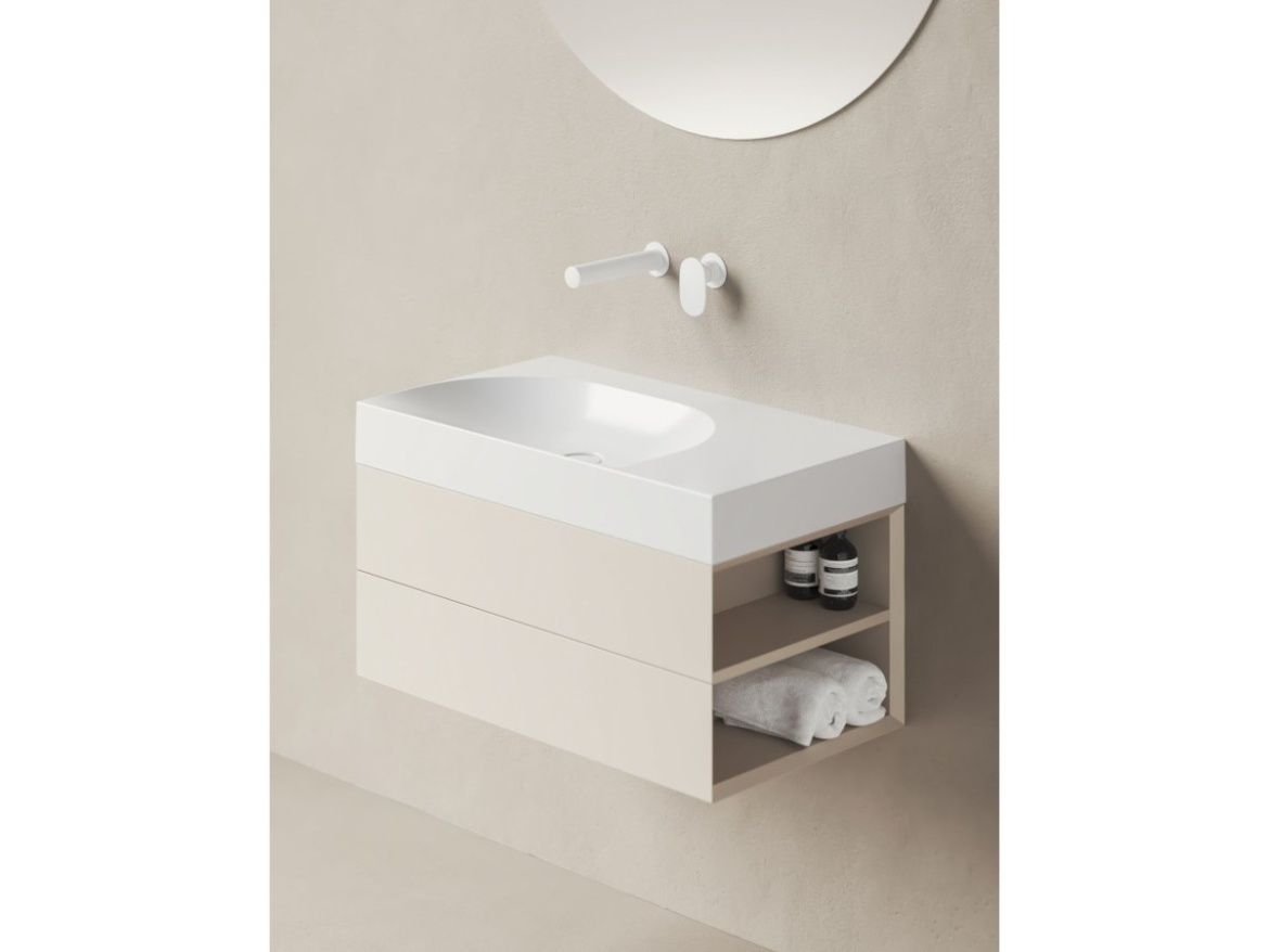 Ravak Umyvadlo Lite 80/60 L, bez otvoru pro baterii, bez přepadu