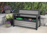Keter Zahradní lavice Keter Deco Bench 227L - 133x61x89 cm - storm grey / šedá