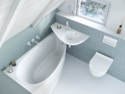 Ravak Umyvadlo Avocado 85 L, s otvorem pro baterii, s přepadem